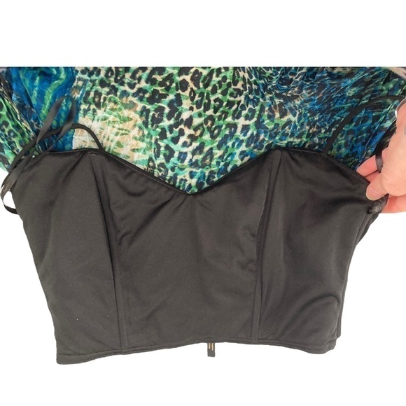 Laundry by Shelli Segal tropical watercolor leopard print crinkle maxi dress - Picture 12 of 16